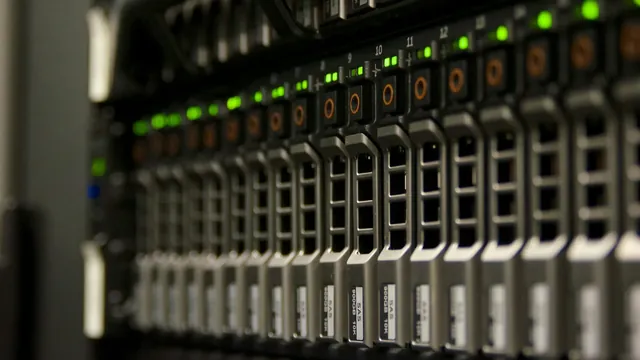 Front of rack-mounted servers